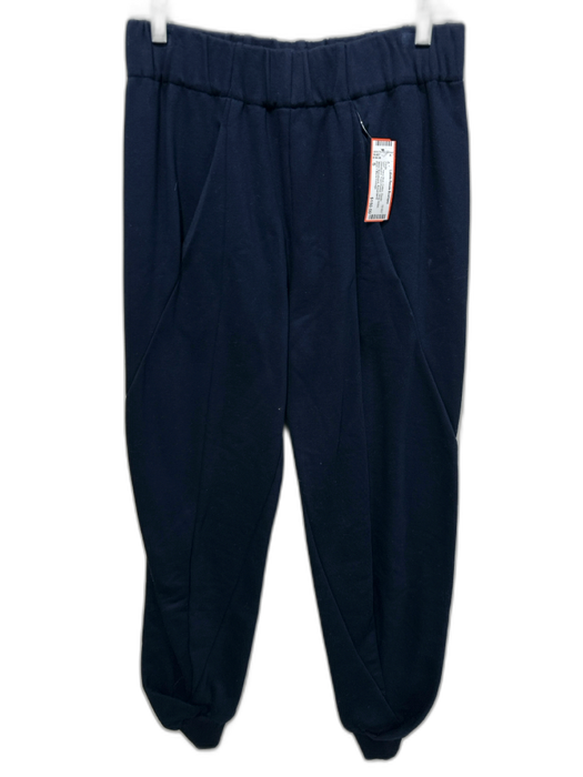 Zero + Maria Cornejo Size S Navy Blue Cotton Elastic Waistband Wrap Ankle Pants Navy Blue / S