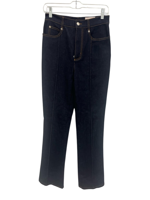 Alexander McQueen Size 26 Dark Wash Cotton Blend Pintuck Front High Rise Jeans Dark Wash / 26