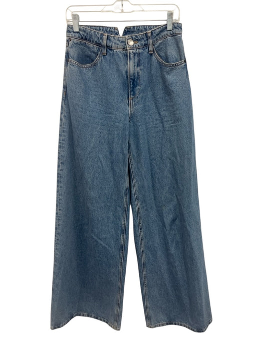 SPRWMN Size 25 Light Wash Cotton Mid Rise Zip Fly Wide Leg Jeans Light Wash / 25