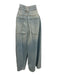 Balmain Size 36 Light Wash Cotton Denim Raw Hem Wide Leg High Rise Jeans Light Wash / 36