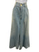 Balmain Size 36 Light Wash Cotton Denim Raw Hem Wide Leg High Rise Jeans Light Wash / 36