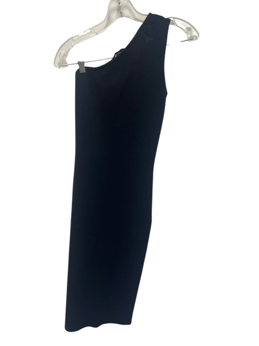 Autumn Cashmere Size Est XS Navy Blue One Shoulder Ribbed Body Con Midi Dress Navy Blue / Est XS
