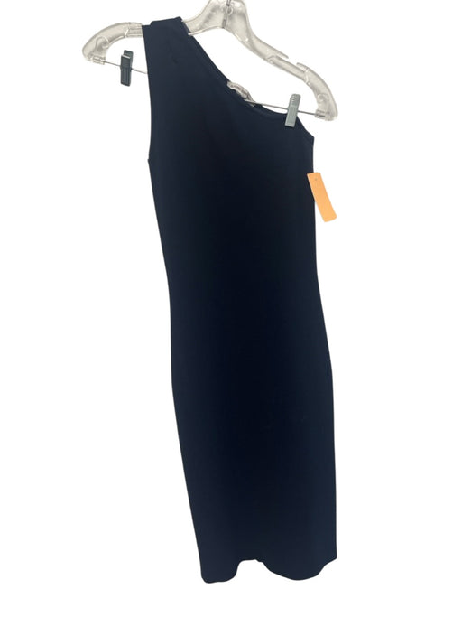 Autumn Cashmere Size Est XS Navy Blue One Shoulder Ribbed Body Con Midi Dress Navy Blue / Est XS