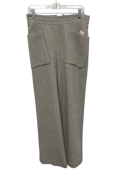 Akris Size 6 Light Gray Wool Back Zip Square Pockets High Rise Pants Light Gray / 6