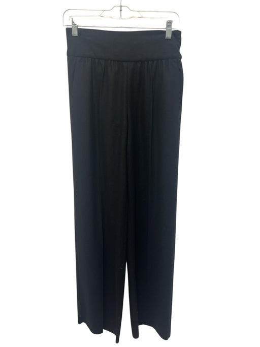 Valentino Size 40 Black Virgin Wool Elastic Waist Center Pleat High Rise Pants Black / 40