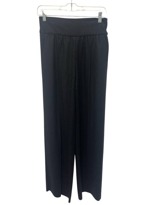 Valentino Size 40 Black Virgin Wool Elastic Waist Center Pleat High Rise Pants Black / 40