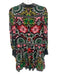 Alice + Olivia Size Small Red, Pink, Green Cupro Long Sleeve Floral Dress Red, Pink, Green / Small