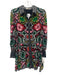 Alice + Olivia Size Small Red, Pink, Green Cupro Long Sleeve Floral Dress Red, Pink, Green / Small