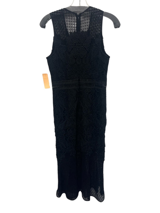 Jonathan Simkhai Size 4 Black Viscose Blend Sleeveless Paisley V Neck Dress Black / 4