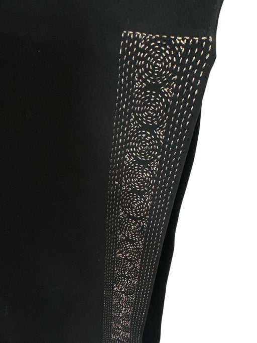 Celine Size 38 Black Wool Blend Sleeveless Metallic Thread Darted Dress Black / 38