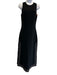 Celine Size 38 Black Wool Blend Sleeveless Metallic Thread Darted Dress Black / 38