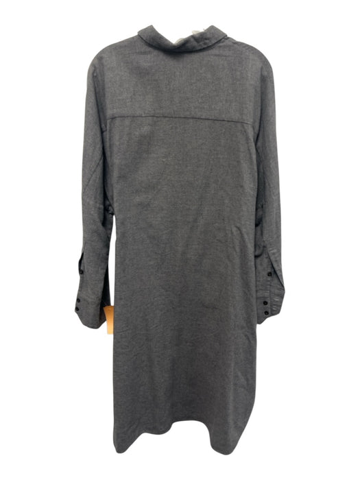 Véritécoeur Size Est Small Gray Cotton Long Sleeve Button Front Collar Dress Gray / Est Small