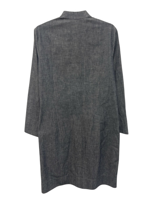 Mona Thalheimer Size Medium Blue Gray Cotton Long Sleeve Button Front Dress Blue Gray / Medium