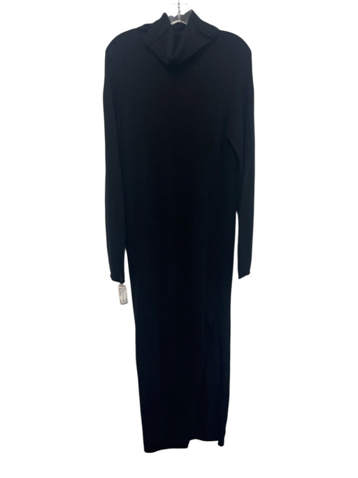 Lost & Found Size Est Small Black Wool Blend Long Sleeve Turtle Neck Knit Dress Black / Est Small