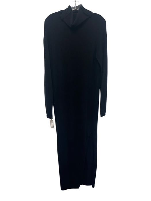 Lost & Found Size Est Small Black Wool Blend Long Sleeve Turtle Neck Knit Dress Black / Est Small