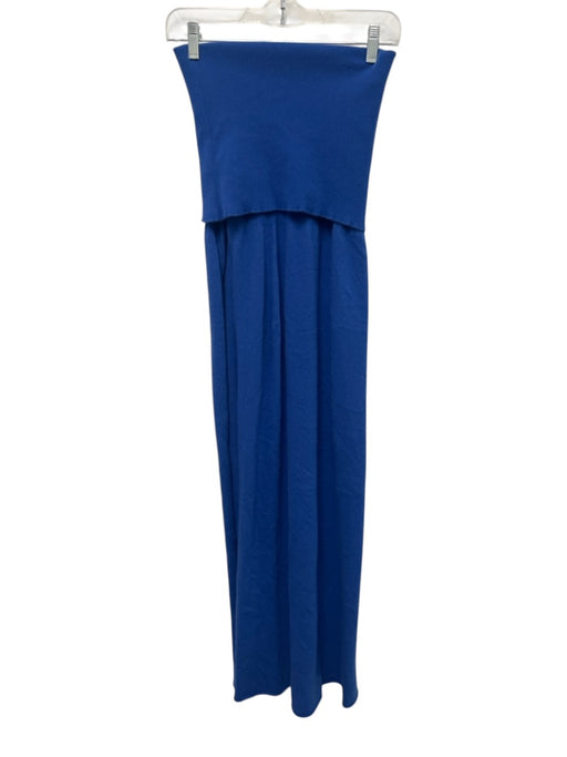 Jacquemus Size 40 Blue Wool Blend Strapless Fold Over Midi Dress Blue / 40
