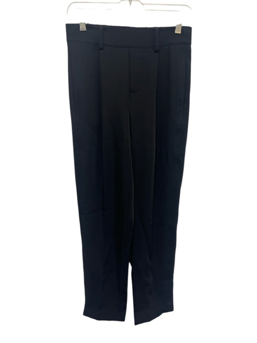 Vince Size XS Black Polyester Mid Rise Pleated Pockets Tapered Pants Black / XS