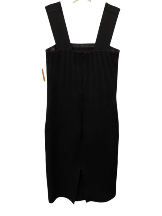 Zero + Maria Cornejo Size 4 Black Sleeveless Waffle Texture Pockets Midi Dress Black / 4