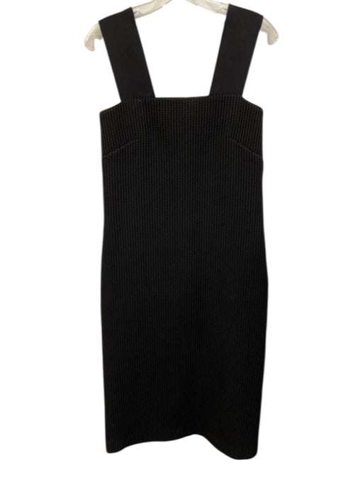 Zero + Maria Cornejo Size 4 Black Sleeveless Waffle Texture Pockets Midi Dress Black / 4