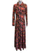 Commission Size 4 Pink, Orange, Green Nylon Blend Long Sleeve Floral Maxi Dress Pink, Orange, Green / 4