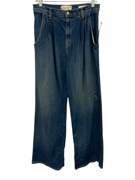Nili Lotan Size 26 Medium Wash Cotton Denim High Rise Distressed Flare Leg Jeans Medium Wash / 26