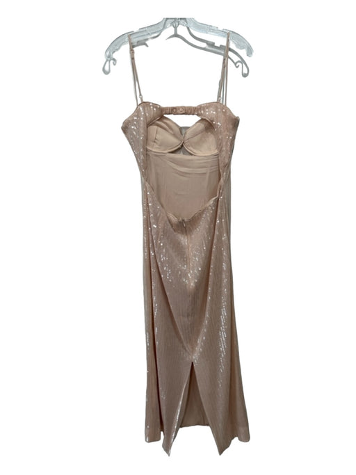 Bardot Size M nude Polyester Sequin Spaghetti Strap Open Front & Back Dress nude / M