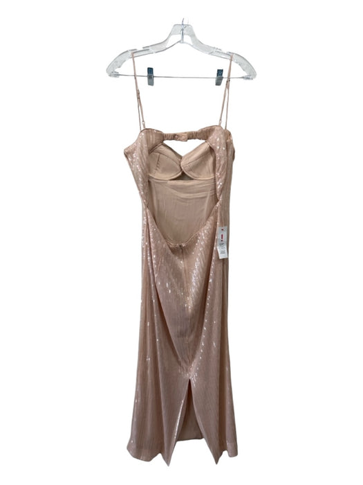 Bardot Size 6 Peach Polyester Sequins Cutout Spaghetti Strap Dress Peach / 6