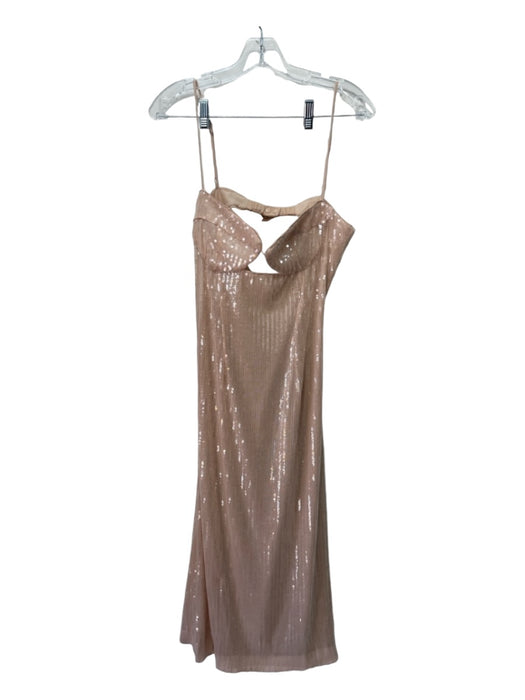 Bardot Size 6 Peach Polyester Sequins Cutout Spaghetti Strap Dress Peach / 6