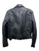 Zara Size M Black Recycled Polyester Faux Leather Zip Up Moto Jacket Black / M