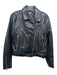 Zara Size M Black Recycled Polyester Faux Leather Zip Up Moto Jacket Black / M