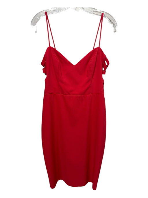 Theia Size 8 Red Polyester Blend Spaghetti Strap Solid Cutout detail Dress Red / 8