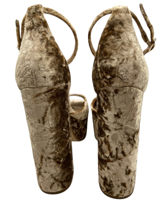 Sam Edelman Shoe Size 9 Beige Gold Textile Velvet Crushed Open Toe Pumps Beige Gold / 9