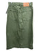 Ulla Johnson Size 8 Green Cotton Denim Button Front Patch Pocket Midi Skirt Green / 8