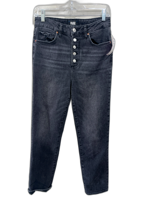 Paige Size 28 Charcoal Black Cotton Blend Denim Button Fly High Waist Jeans Charcoal Black / 28