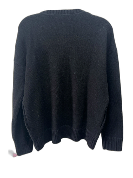 Tuckernuck Size M Black Acrylic Blend Knit Ribbed Hem Crewneck Pullover Sweater Black / M