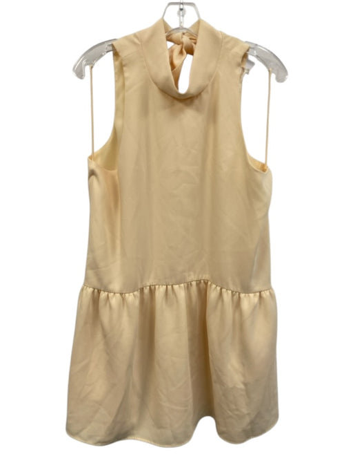 Elizabeth & James Size L Butter Yellow Triacetate Blend Sleeveless Tiered Dress Butter Yellow / L