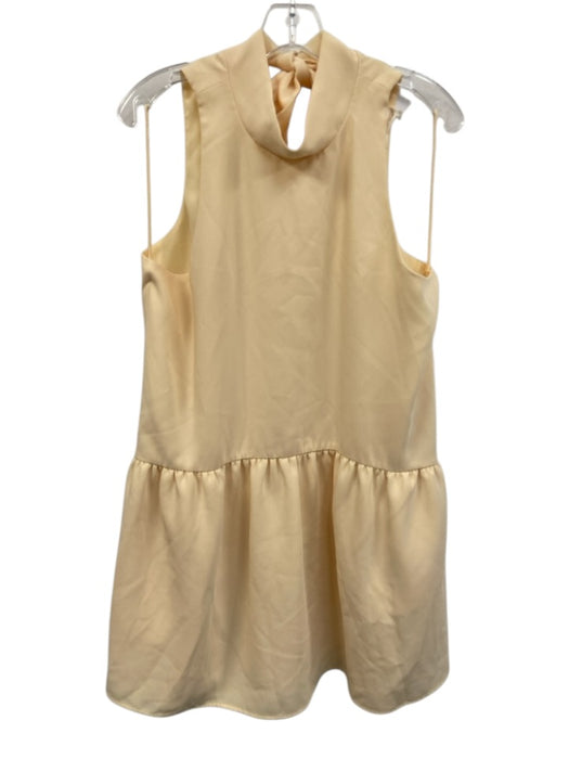 Elizabeth & James Size L Butter Yellow Triacetate Blend Sleeveless Tiered Dress Butter Yellow / L