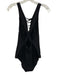 Ulla Johnson Size M Black Polyamide Blend Lace Up Plunge One Piece Swimsuit Black / M