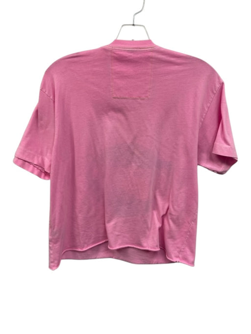 Aviator Nation Size M Pink & Multi Polyester Blend Raw Edge Graphic Crop Top Pink & Multi / M
