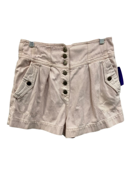 Ulla Johnson Size 6 Light Pink Cotton Denim Button Fly Pocketed Shorts Light Pink / 6