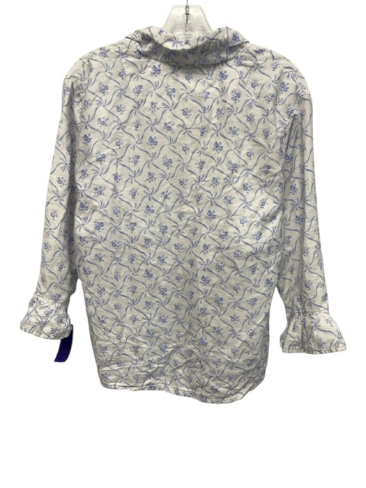 LoveShackFancy x Pottery Barn Size S White & Blue Cotton Long Sleeve Short Set White & Blue / S