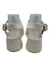 Chloe Shoe Size est 9 White Leather Upper Ribbed Sole Ankle Buckle Sandals White / est 9