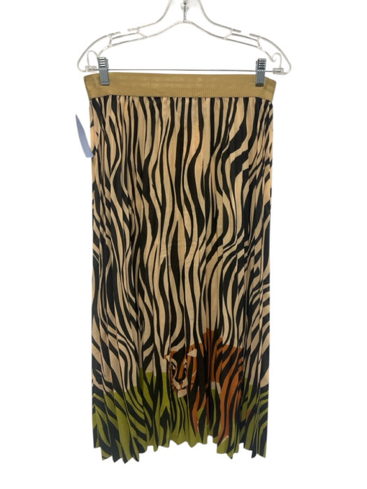 Le Superbe Size 6 Beige, Black, Green Viscose Blend Sleeveless Cropped Skirt Set Beige, Black, Green / 6