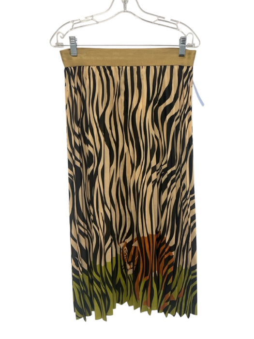 Le Superbe Size 6 Beige, Black, Green Viscose Blend Sleeveless Cropped Skirt Set Beige, Black, Green / 6