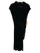 By Anthropologie Size Medium Black Polyester Sleeveless Velvet Ruched Maxi Dress Black / Medium