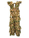 Marie Oliver Size 6 Yellow, Green, Orange Cotton Ruffle Cap Sleeve Tiered Dress Yellow, Green, Orange / 6
