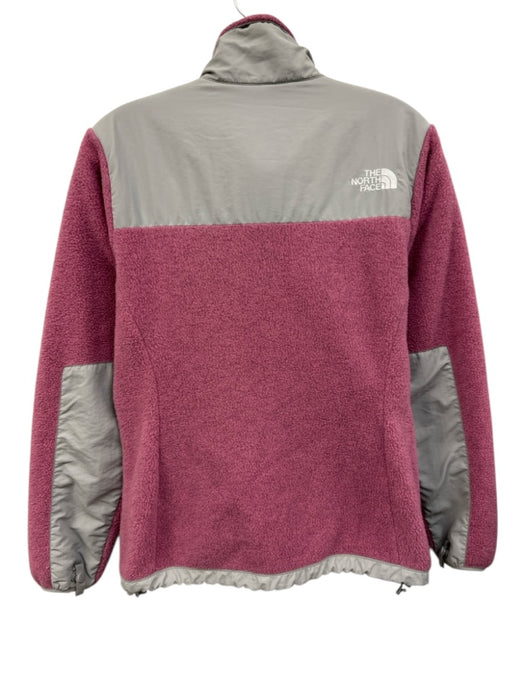 The North Face Size Small Pink & gray Polyester Zip Front Logo Pockets Sweater Pink & gray / Small