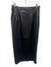 Le Bop Size Medium Black Faux Leather Ruched Side Slit Pencil Midi Skirt Black / Medium