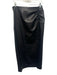 Le Bop Size Medium Black Faux Leather Ruched Side Slit Pencil Midi Skirt Black / Medium