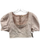Ulla Johnson Size 8 Pale Pink Cotton Short Puff Sleeve Paneled Back Zip Top Pale Pink / 8